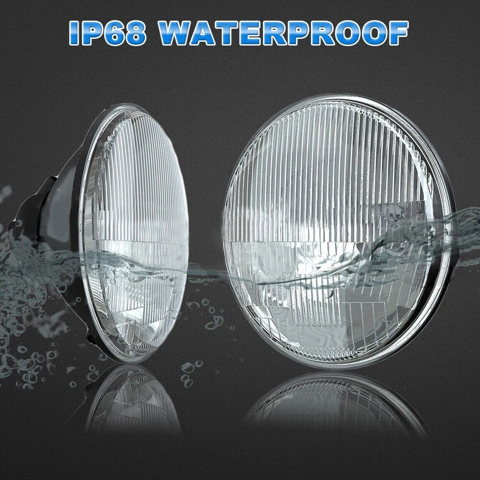 Pair 7" Inch Round LED Headlights HI/LO for 1968-1974 Chevy K10 K20 K30 Pickup