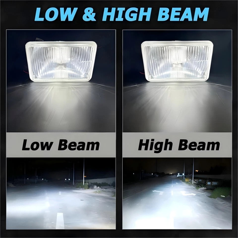 Fit For Chevrolet Camaro Iroc-Z 1982-1992 4PCS 4x6" LED Headlights Hi/Lo Beam