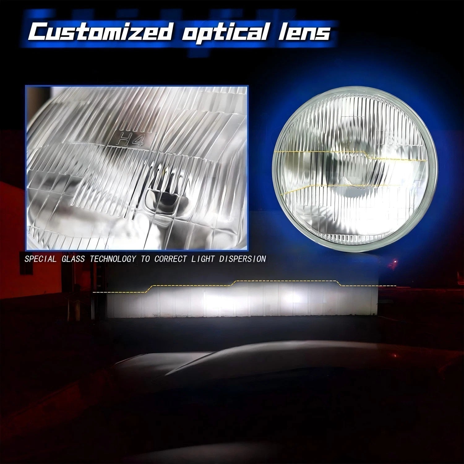 Pair 7" Inch Round LED Headlights HI/LO for 1968-1974 Chevy K10 K20 K30 Pickup