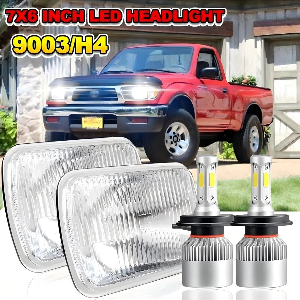 Pair Fit Toyota Tacoma 1995 1996 1997 5X7" 7x6" INCH LED Headlights HI/LO Beam