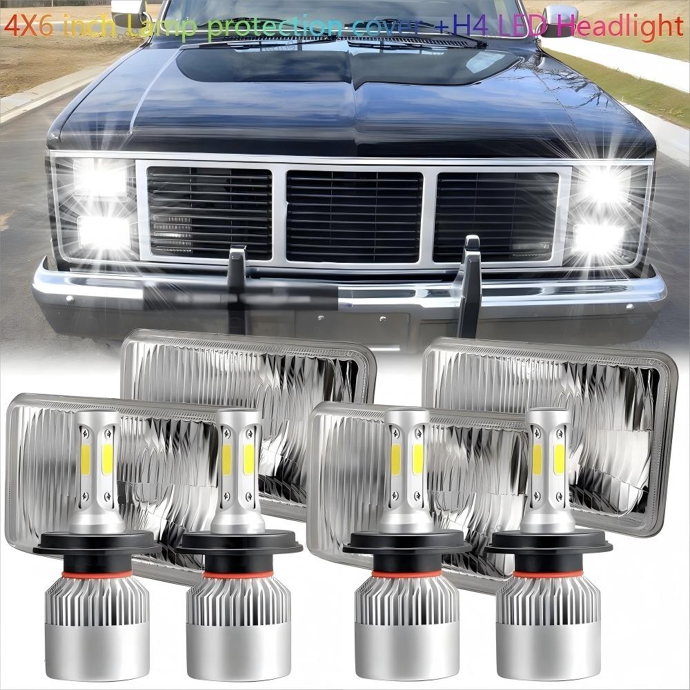 4x Fit GMC C1500 2500 3500 K1500 K2500 K3500 1982-1986 Truck 4x6" LED Headlights