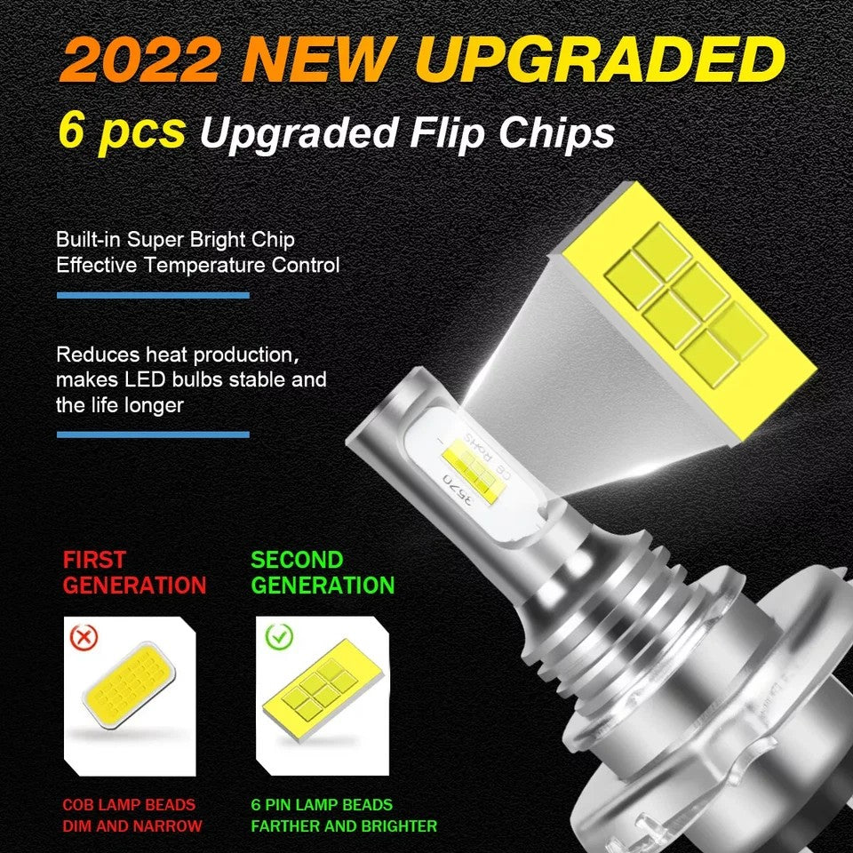 Pair 7inch Round Led Headlights Lamp for Chevy Bel Air 1955 1956 1957