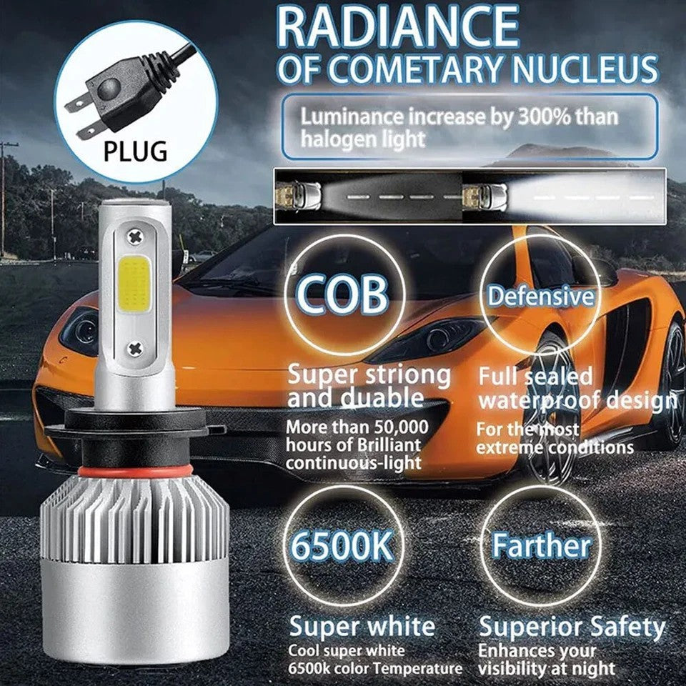 For Chevy Pickup 1981-87 C10 K10 Blazer 4x6" LED Headlights Hi-Lo Beam Lamp 4PCS